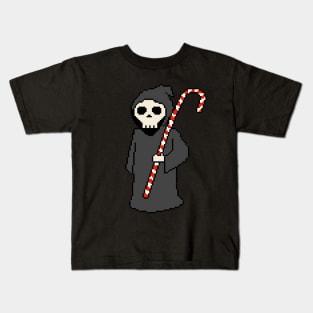 Pixelated Christmas Grim Reaper Kids T-Shirt